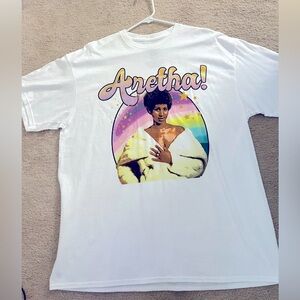 BRAND NEW ARETHA FRANKLIN WHITE COLORFUL WOMENS T SHIRT SZ 1X